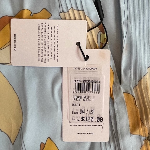 Reiss Sienna Reef dress blue orange floral XS / 0 - Picture 15 of 16